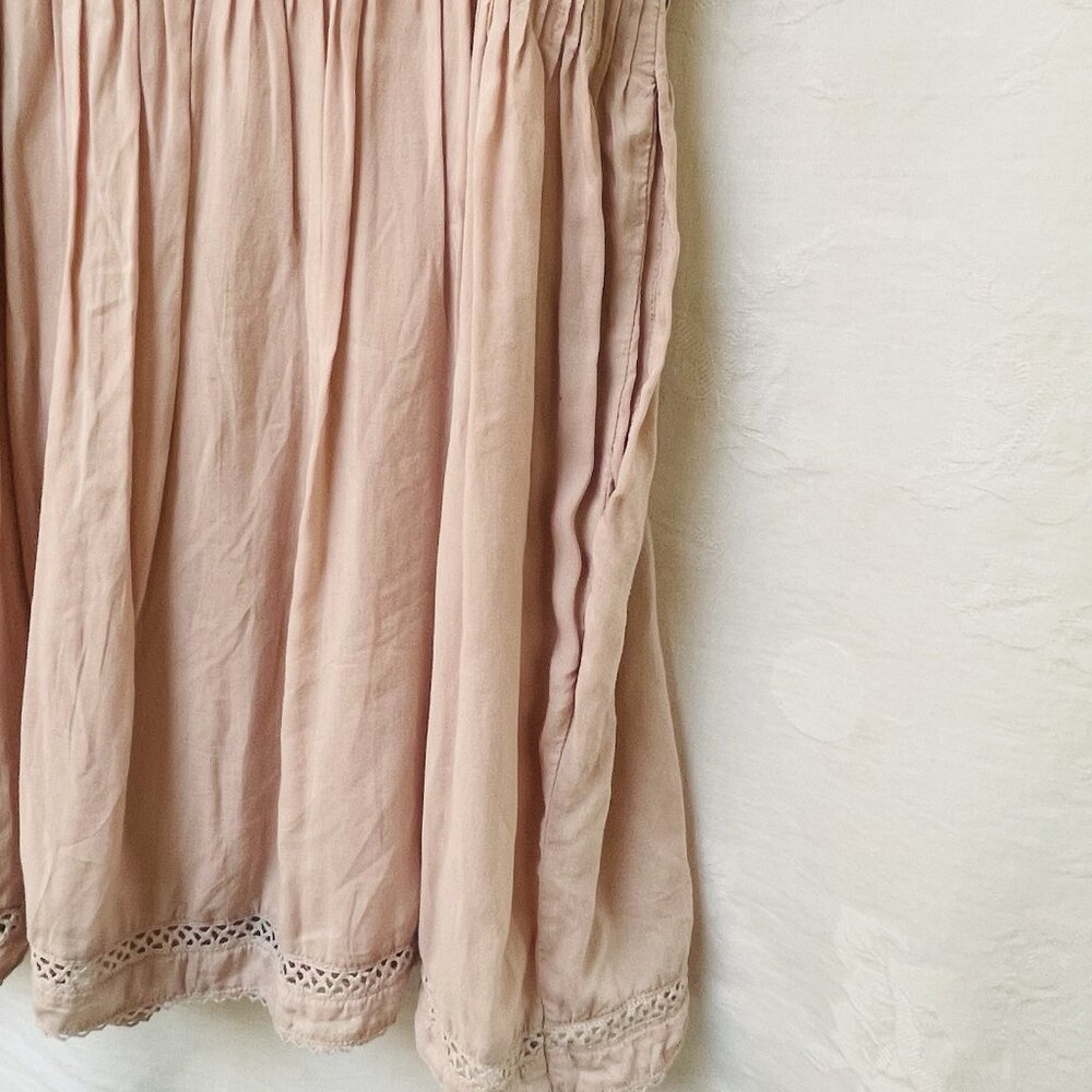 Aritzia Wilfred Blouse Womens XS Pleated Y2K Sleeveless Babydoll Cottage Beach - Picture 4 of 10